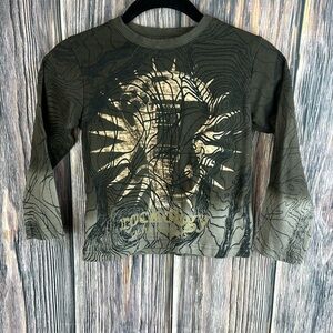 Guitar Print Long Sleeve Shirt- Size 5